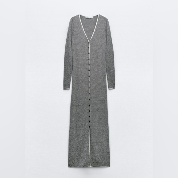 NWT ZARA LONG STRIPED KNIT DRESS - Picture 5 of 8